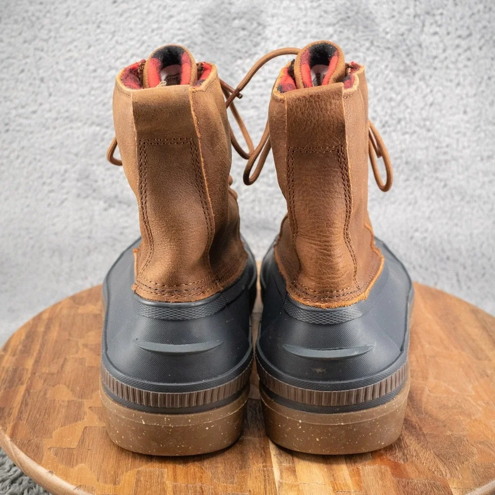 SPERRY Mens Navy Waterproof Ice Bay Round Toe Lace-Up Leather Duck Boots Sz 9.5‎
